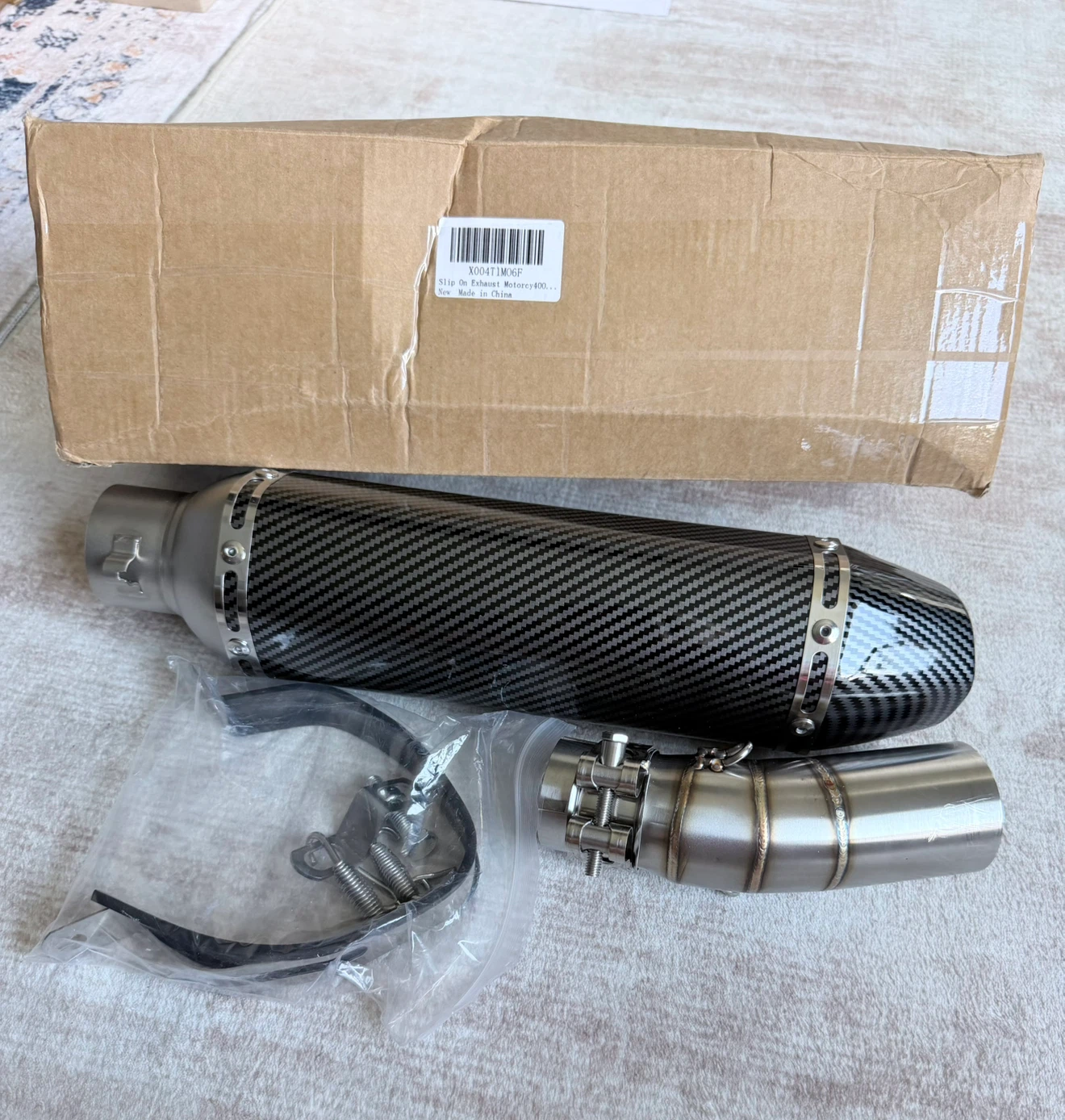 Motorcycle Exhaust Muffler Fitment for Kawasaki Ninja 400 Z400 - photo 2