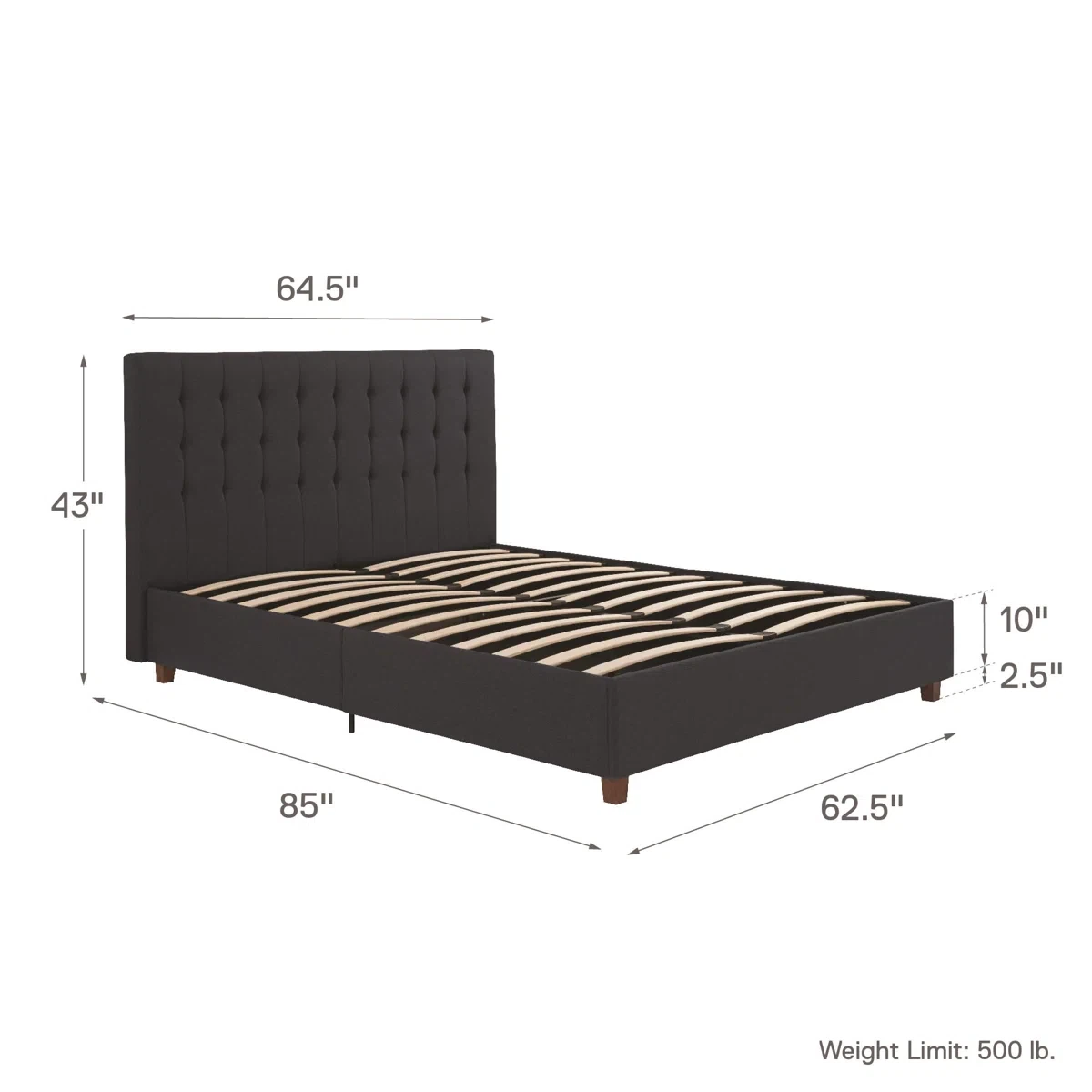 Queen Upholstered Bed Frame - photo 3