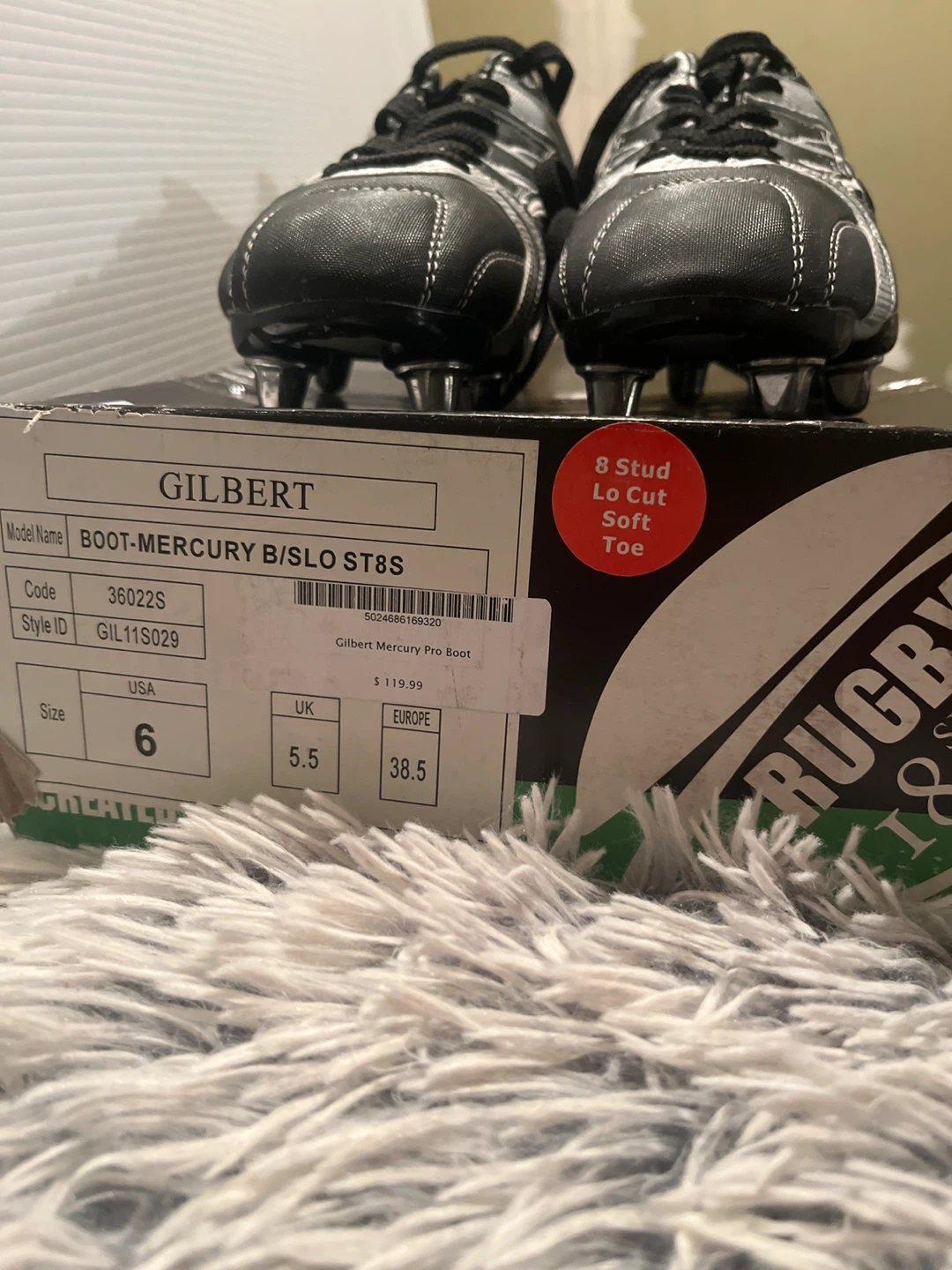 Gilbert Mercury Pro Rugby Boots - Size 6 US - photo 4