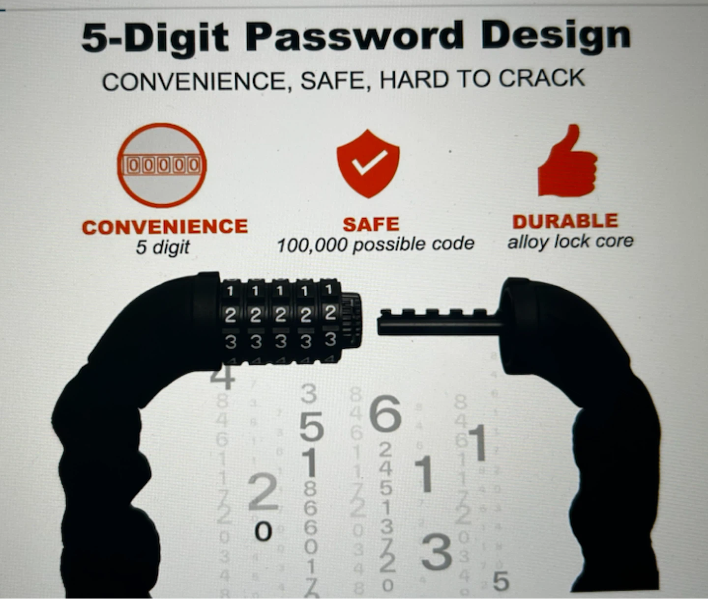 5-Digit Combination Bike Lock - photo 5