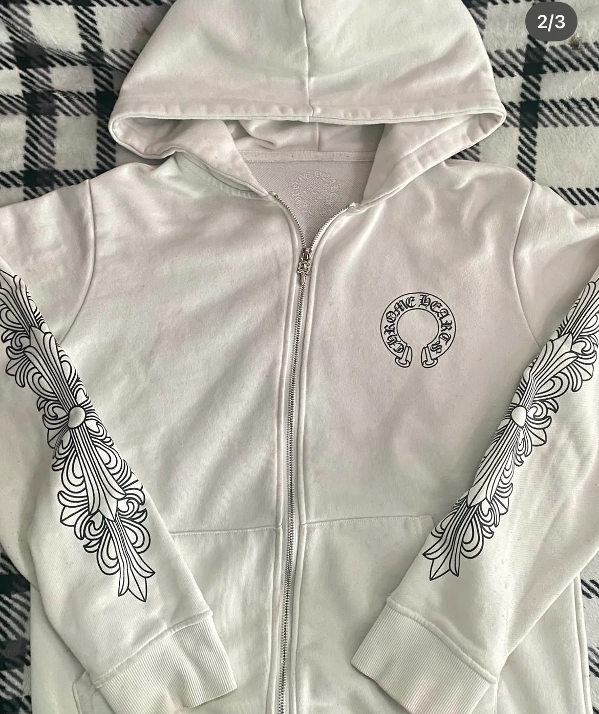 Chrome Hearts White Zip-Up Hoodie - photo 2