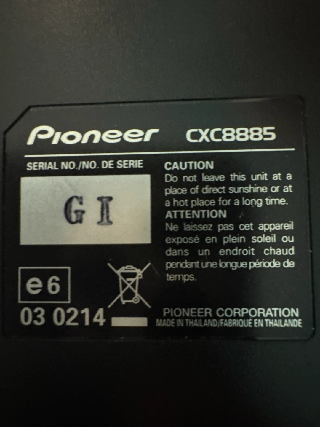 Pioneer CXC8885 Remote Controller - photo 4