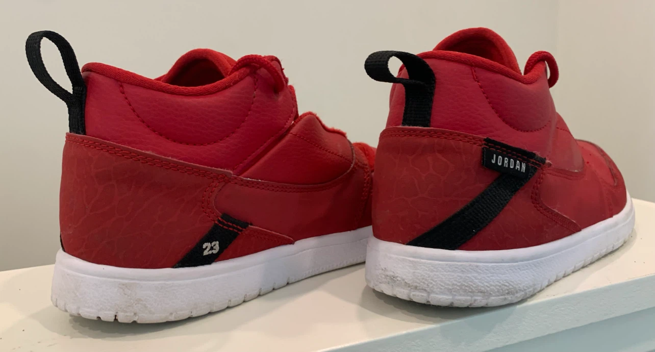 Jordan Kids Red High-Top Sneakers Size 3Y - photo 2