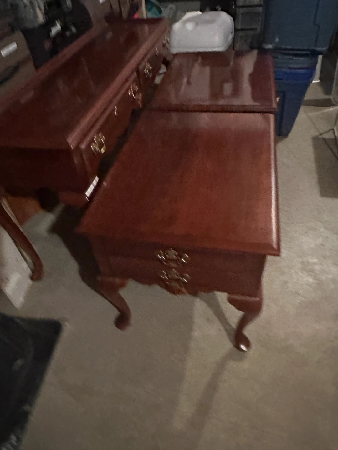 Cherry Wood Console Table with Drawers set of 3 - photo 2