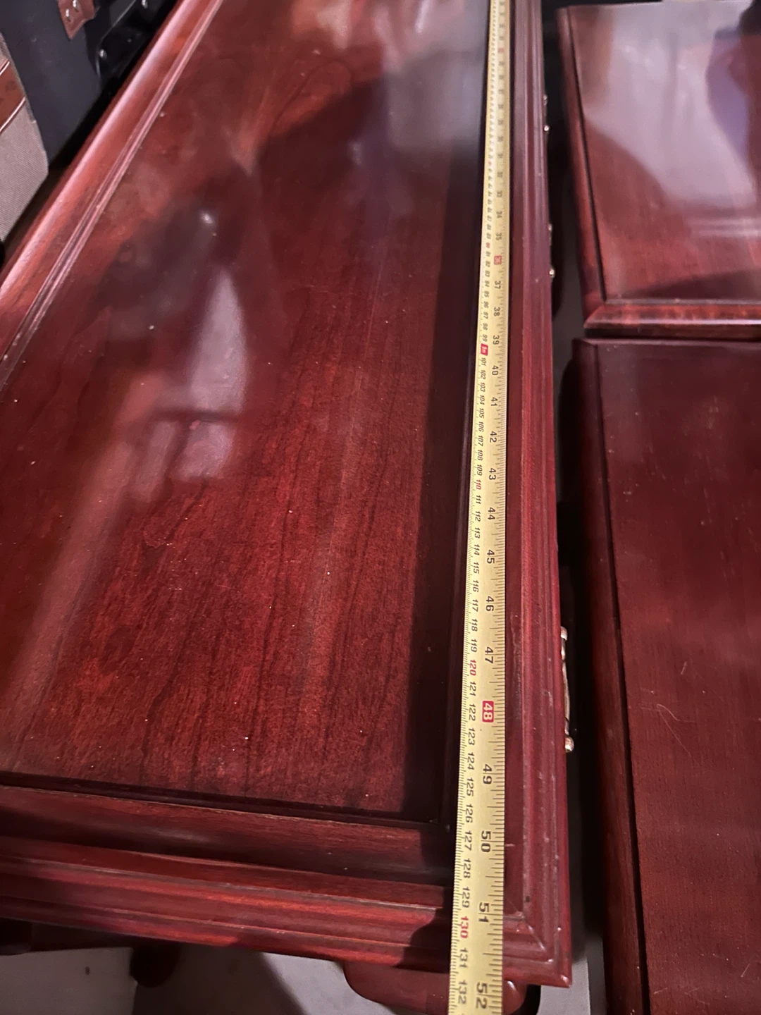 Cherry Wood Console Table with Drawers set of 3 - photo 4