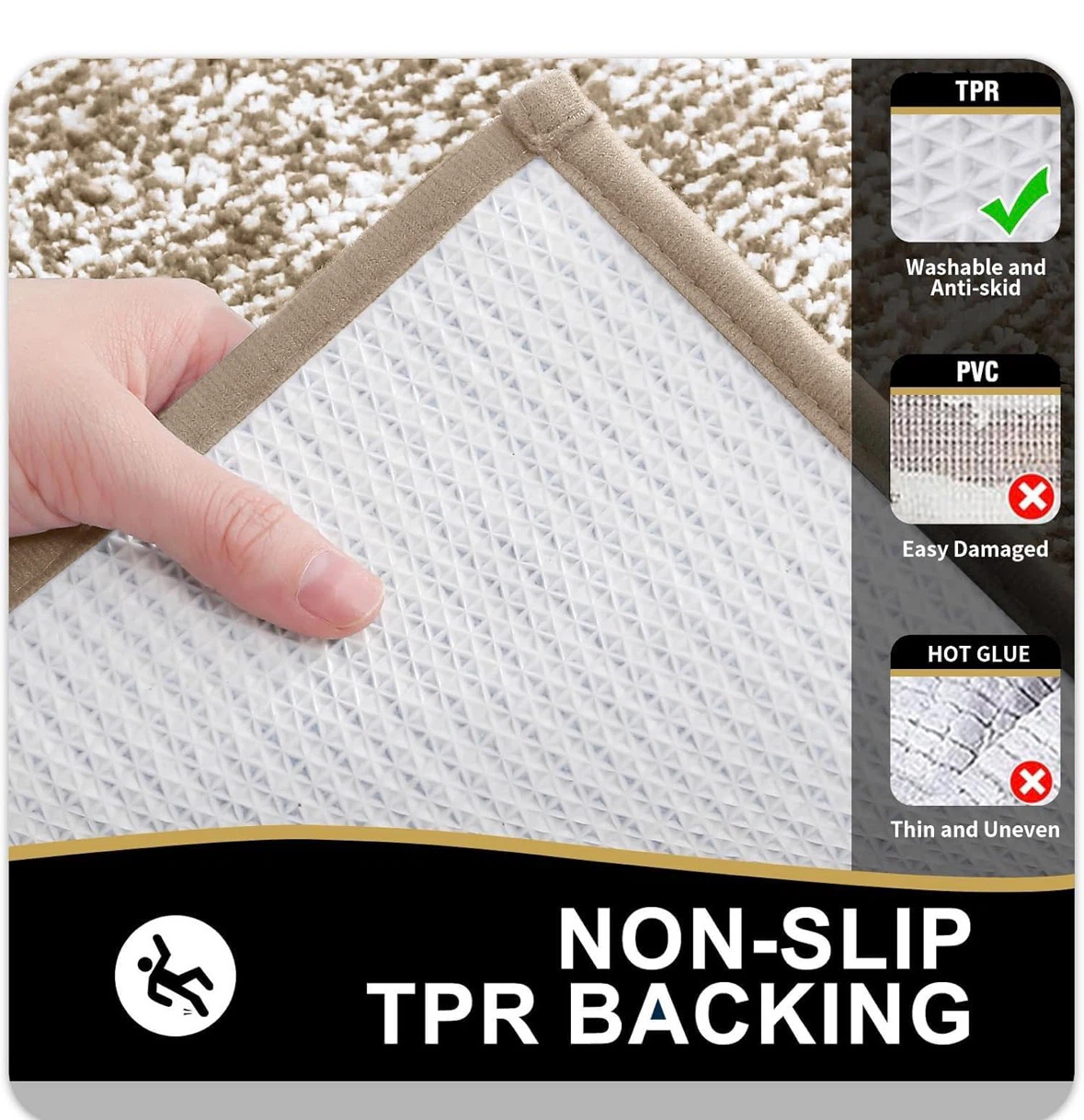 Soft Brown and White Bath Mats - photo 4