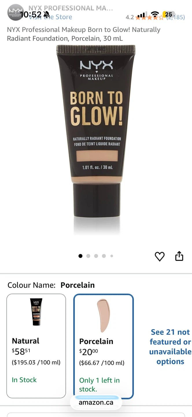 Nyx born to glow foundation
