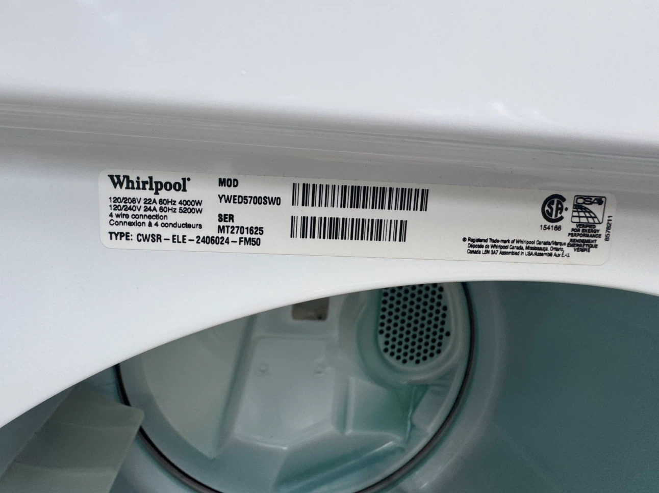 🆓livraison 250$ Sécheuse Whirlpool YWED5700SWD - photo 4