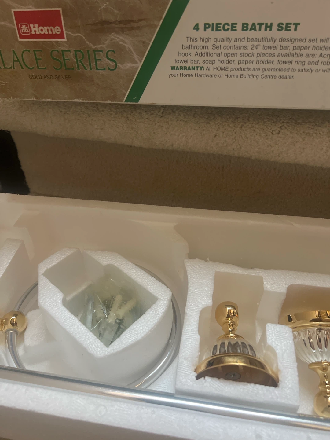 Gold and Glass Bathroom Accessory Set - photo 2