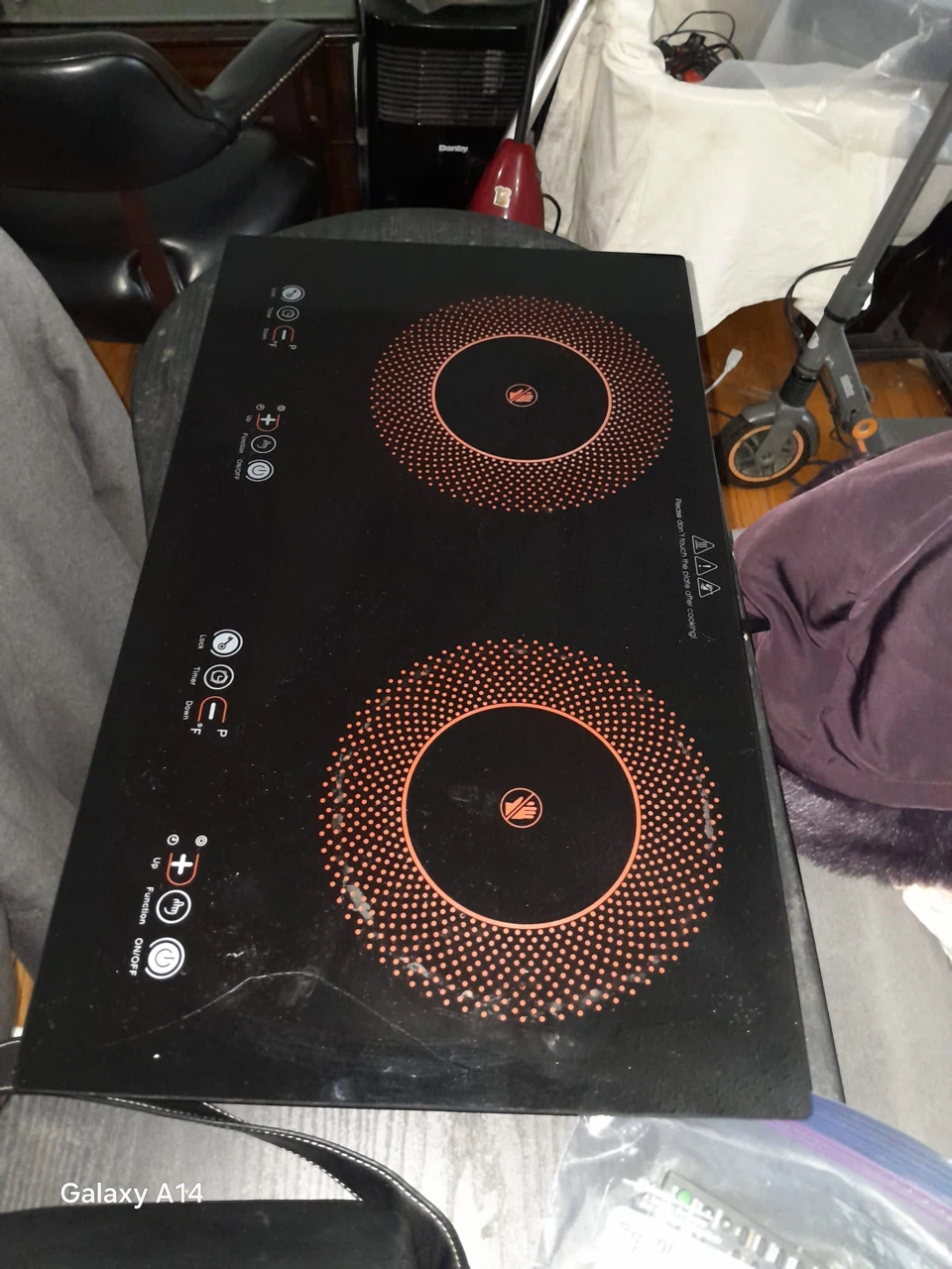 Double Burner Electric Cooktop minor crack shown in last photo