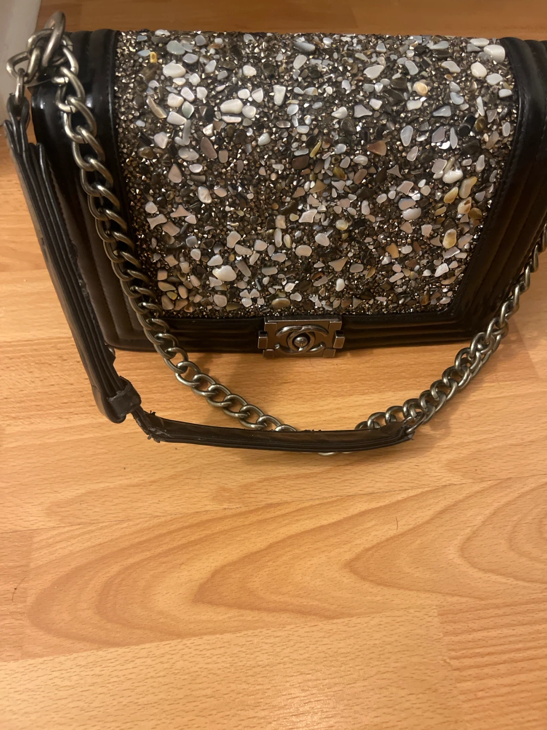 pumps and Chanel style handbag