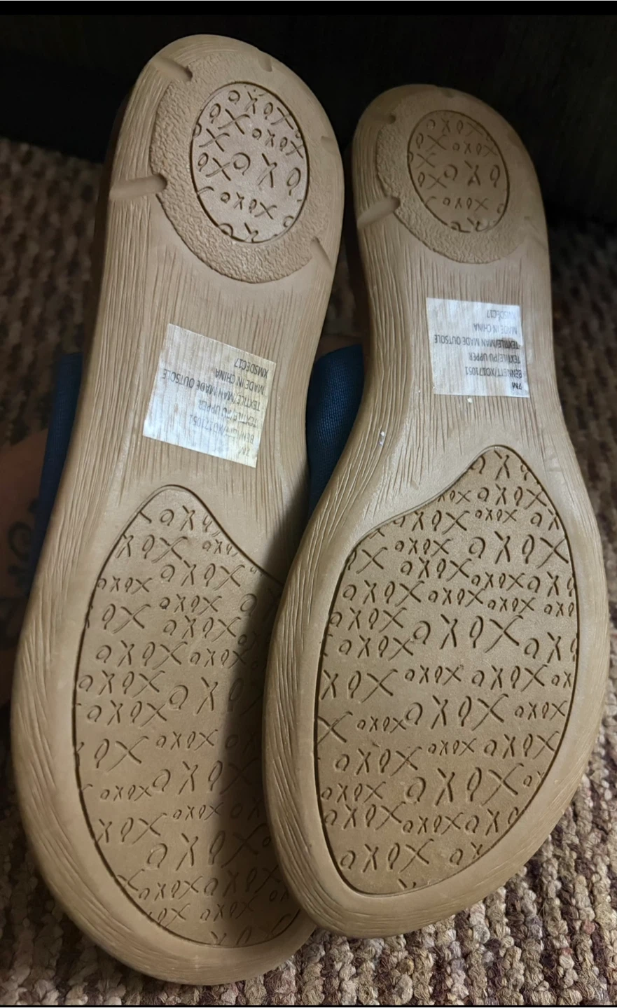 XOXO Blue & Tan Slip-On Sandals ~ Size 7 - photo 3