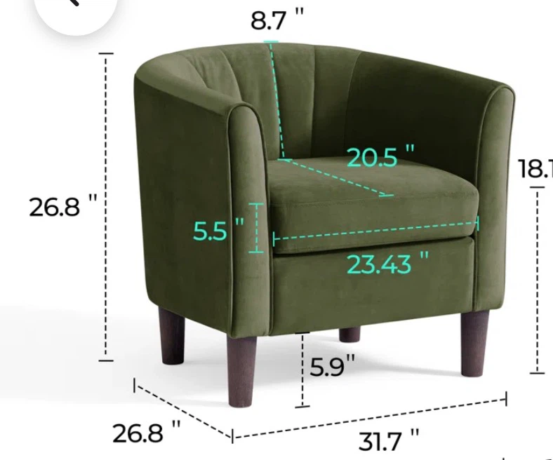 Green Velvet Blossom Chair - photo 2