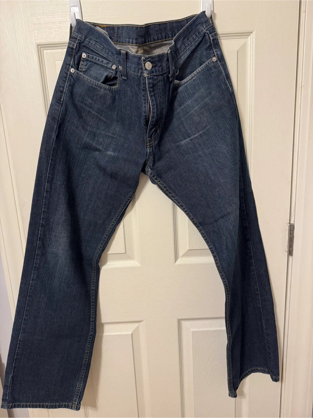 Levi's 505 Regular Fit Jeans Mens Size 34x34 Dark Wash Denim