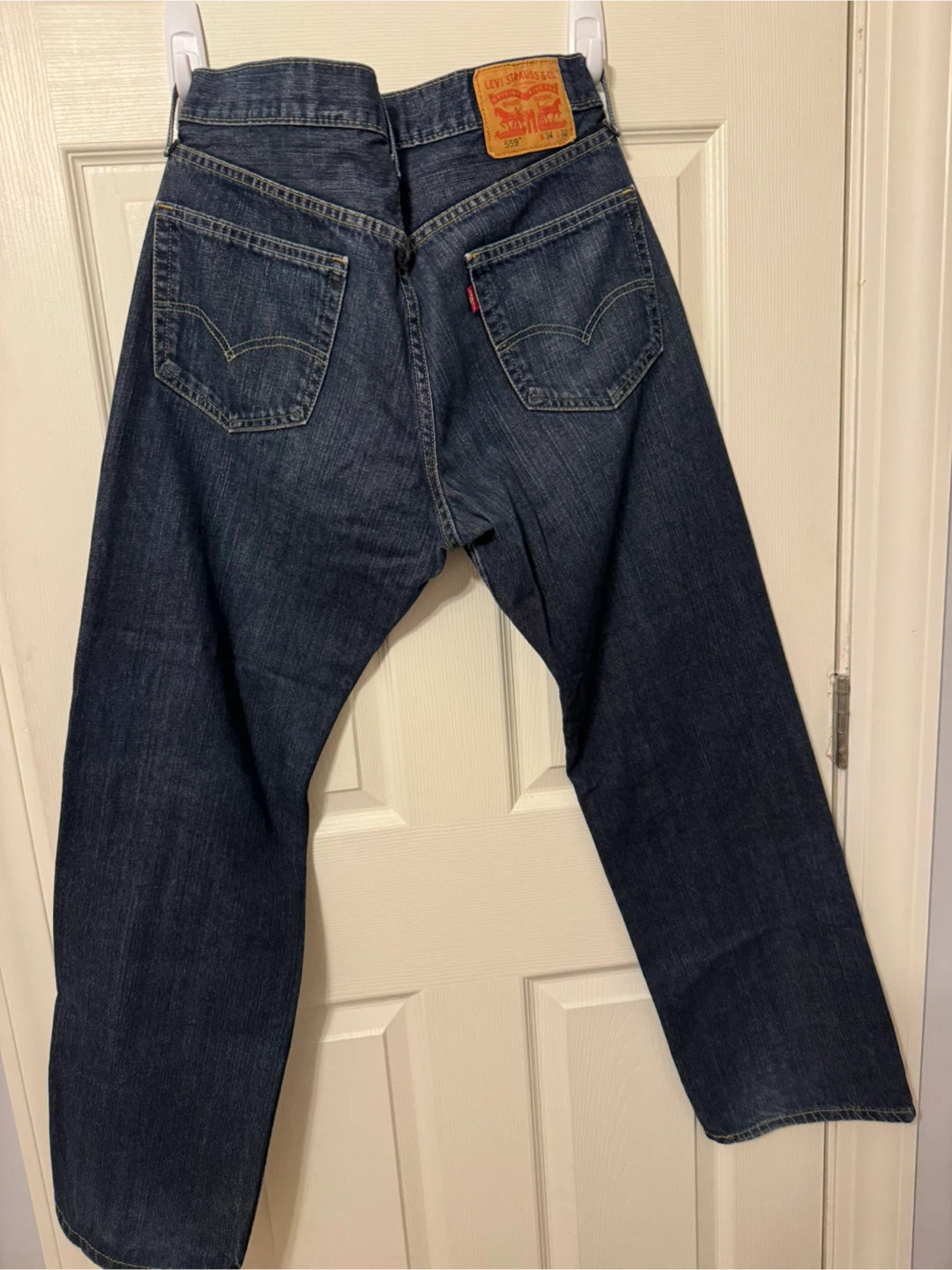 Levi's 505 Regular Fit Jeans Mens Size 34x34 Dark Wash Denim - photo 2