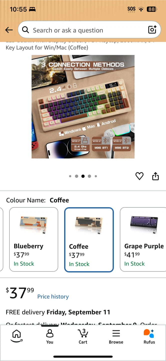 M96 Wireless Mechanical Keyboard - Coffee - photo 2