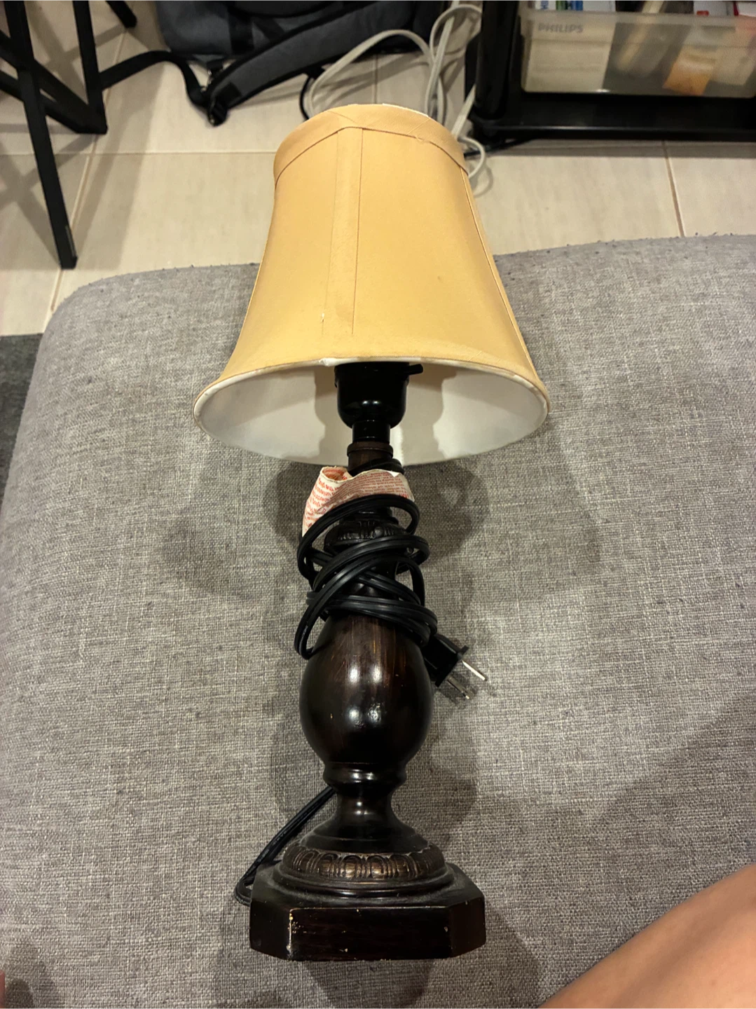 Table Lamp with Tan Shade