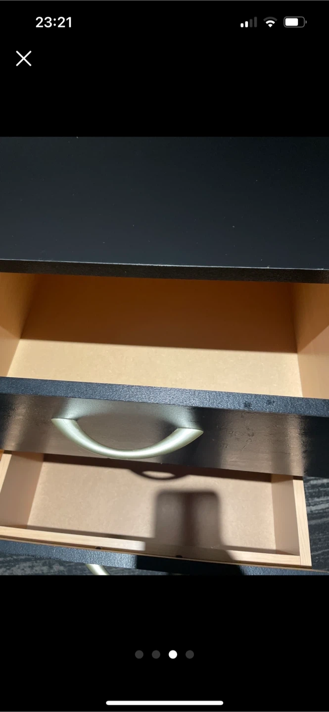 Black 3-Drawer Filing Cabinet - photo 2