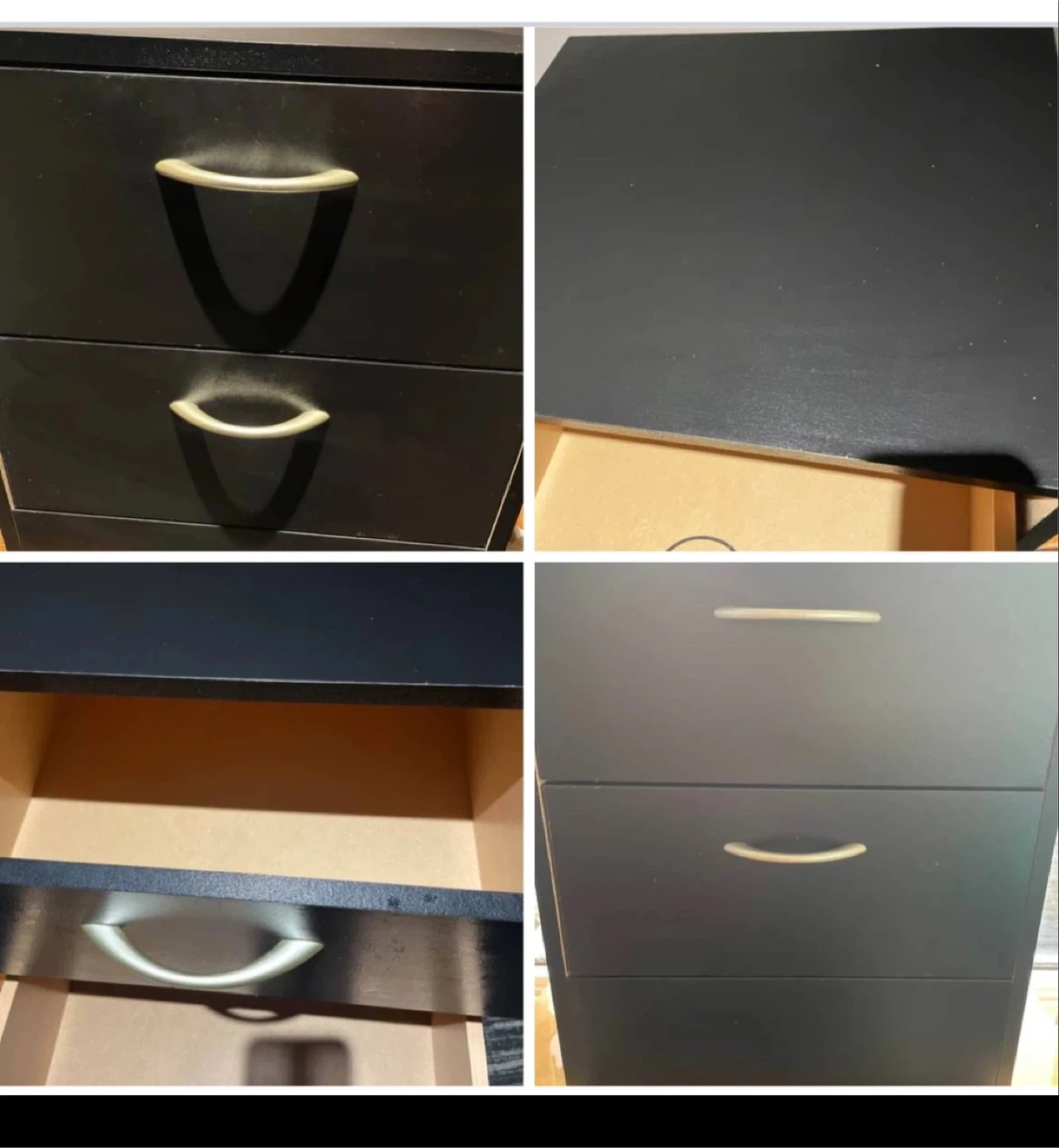 Black 3-Drawer Filing Cabinet - photo 3