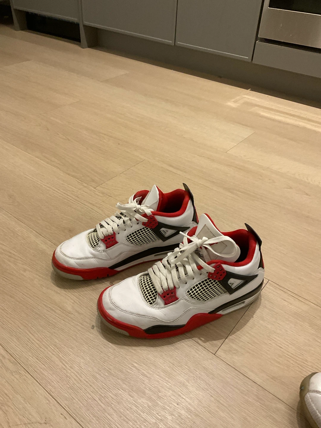 Nike Air Jordan 4 Retro White Red Black Sneakers