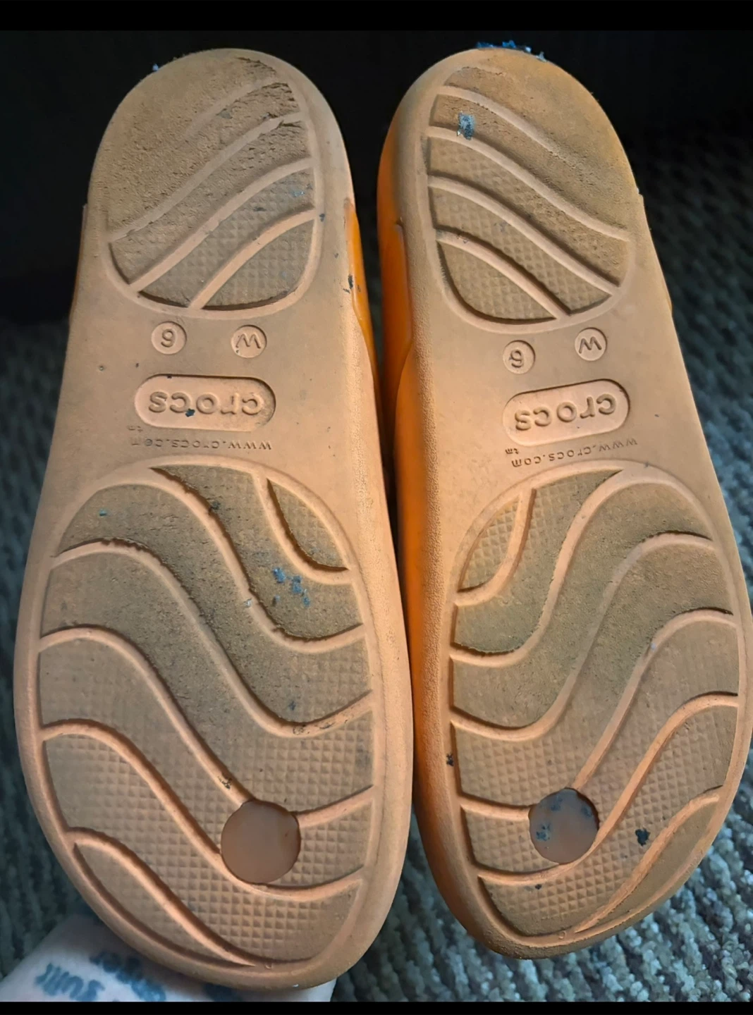 Orange Crocs Flip Flops ~ Size 6 - photo 2