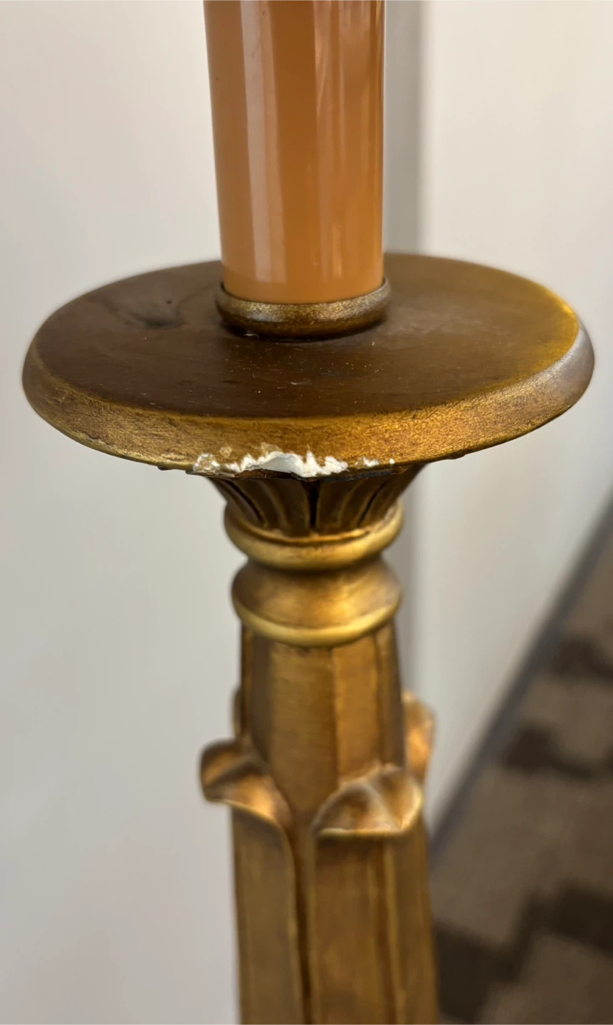 Vintage Style Gold Floor Lamp with Beaded Shade - photo 5