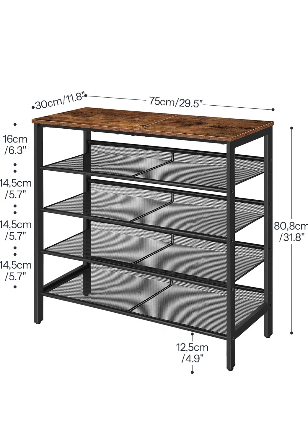 5-Tier Shoe Rack -Adjustable Shelves - photo 5