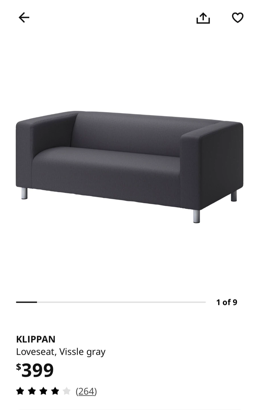 IKEA Klippan Loveseat in Vissle Grey - photo 2