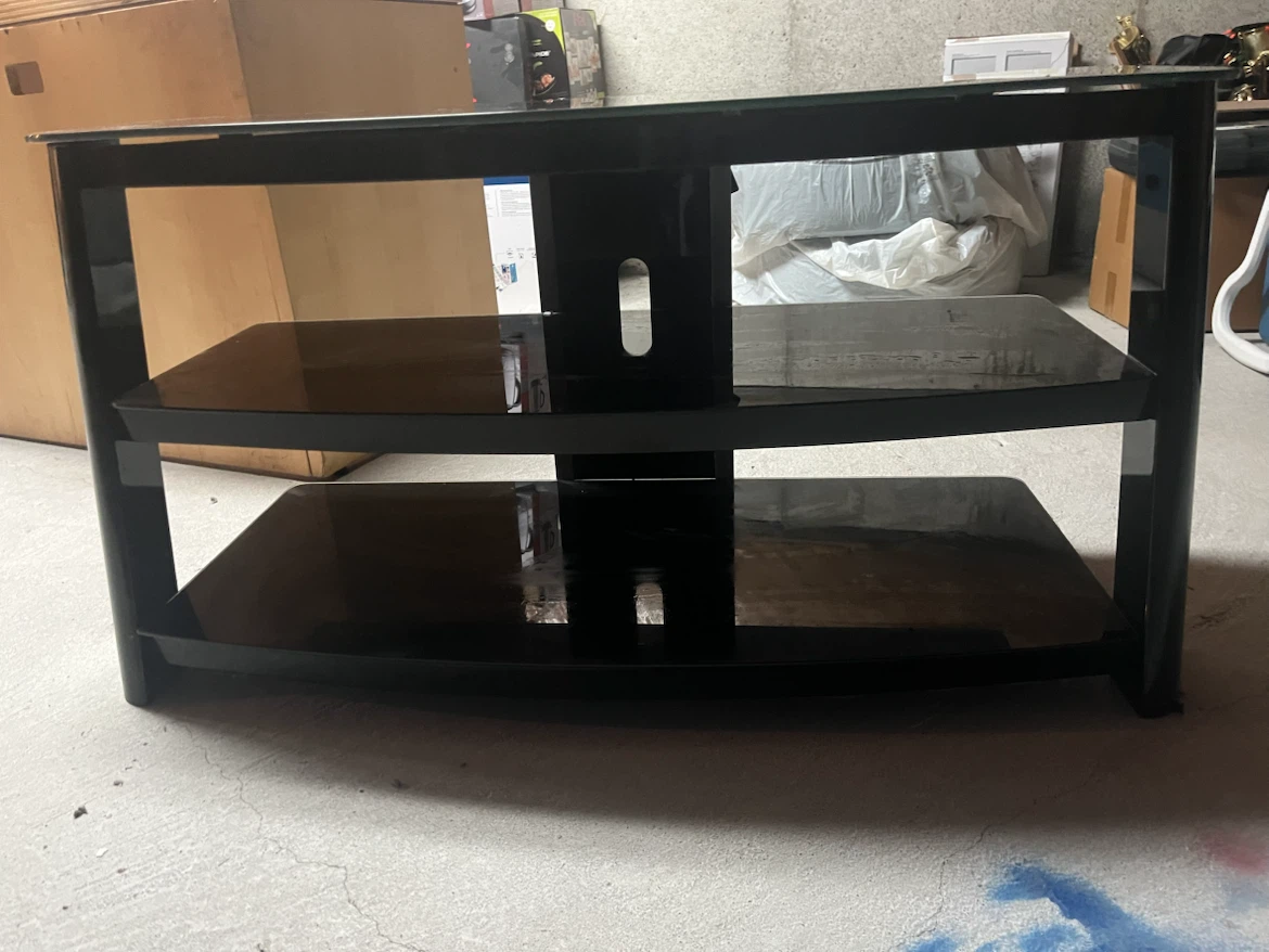 Black Glass TV Stand