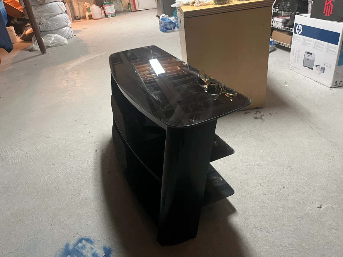 Black Glass TV Stand - photo 3