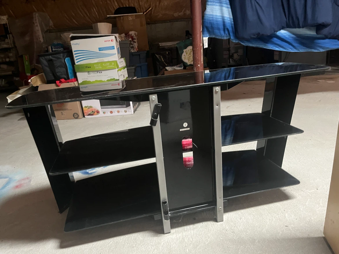 Black Glass TV Stand - photo 4