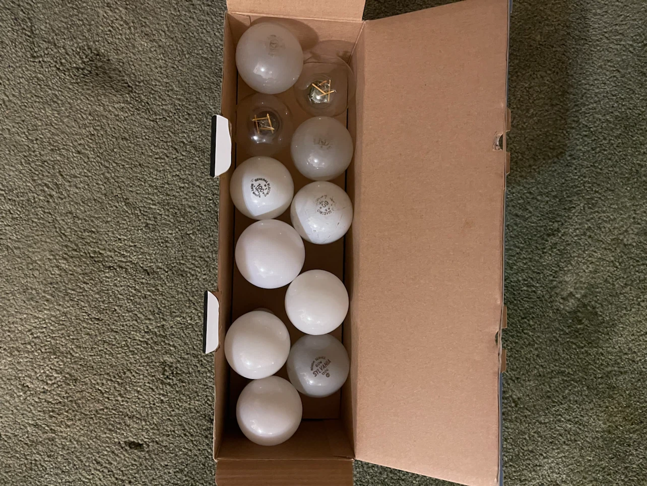 Assorted General Electric and Sylvania Light Bulbs