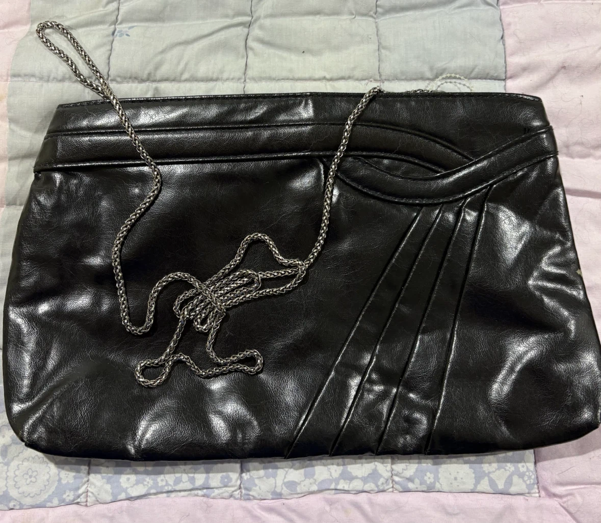 Black Clutch Purse with Chain Strap