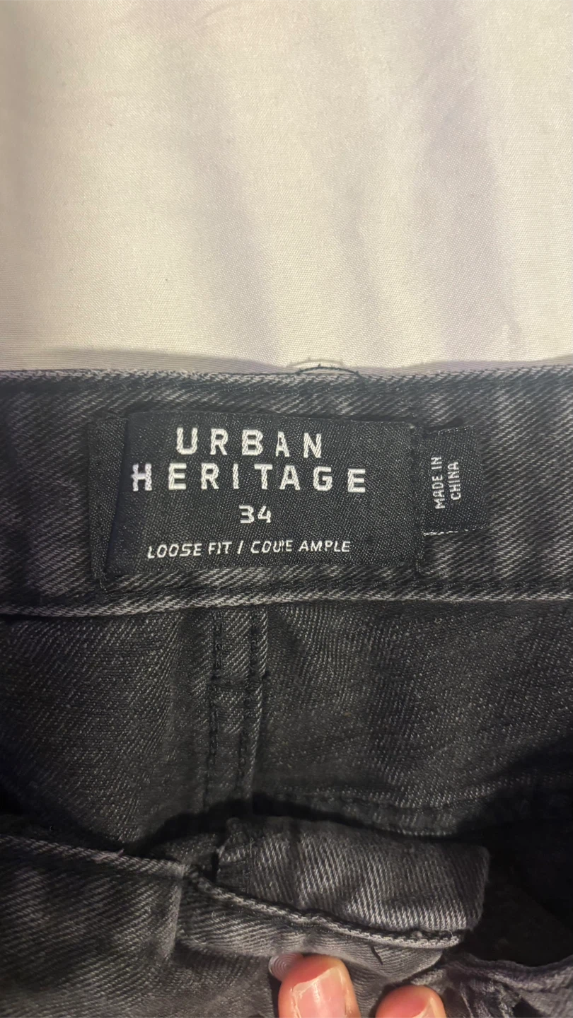Urban Heritage Black Loose Fit Jeans Size 34 - photo 2