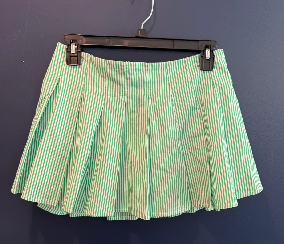 Akira Green Striped Skort