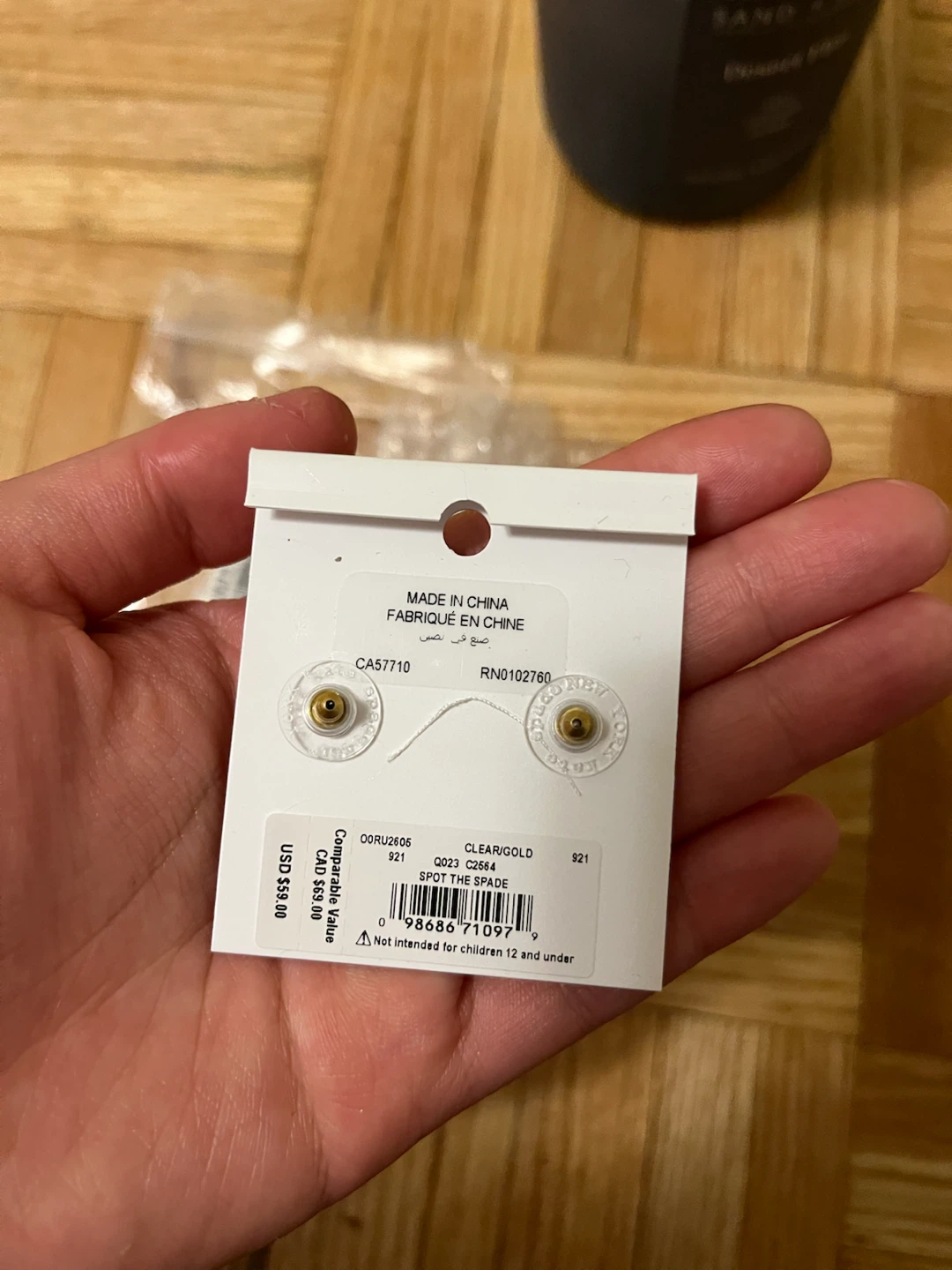 Kate Spade Gold Pave Halo Spade Studs NWT - photo 5