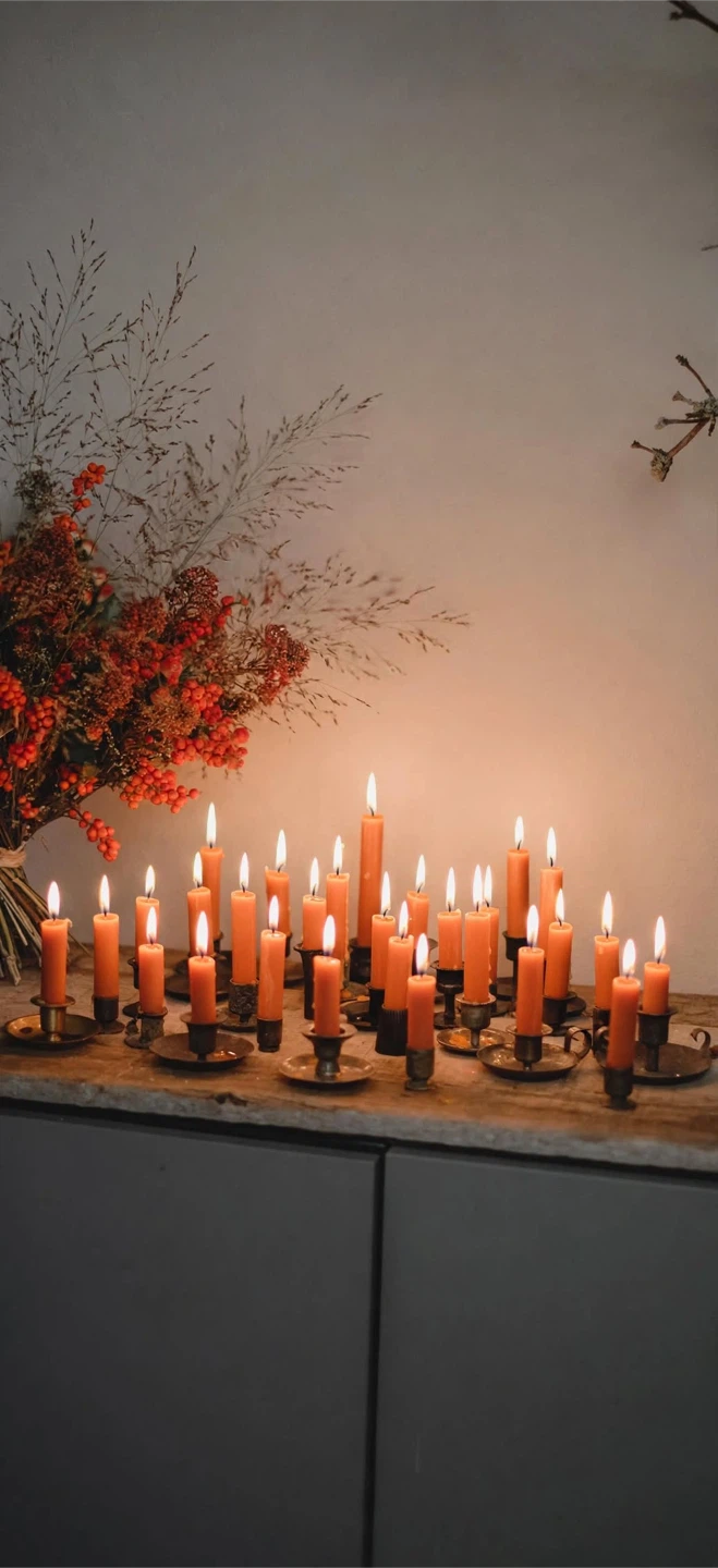 Set of 24 KUNSTINDUSTRIEN Orange Short candles - photo 3