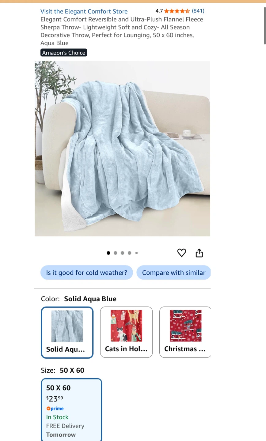 Elegant Comfort Reversible Sherpa Throw Blanket - photo 2