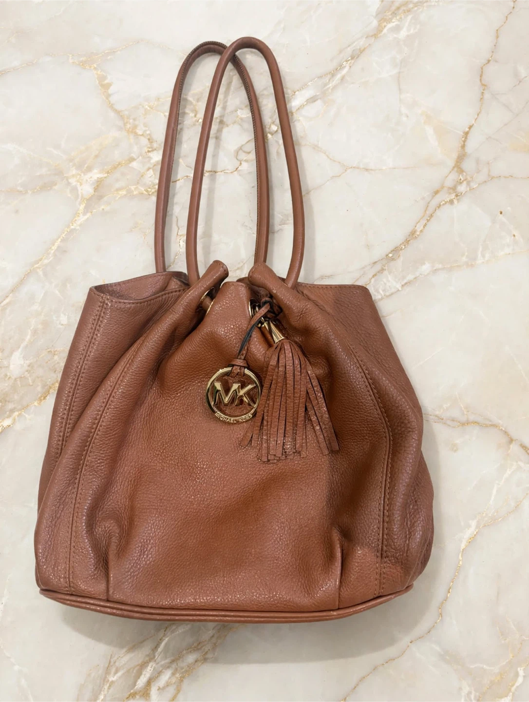 Michael Kors Brown Leather Bucket Bag