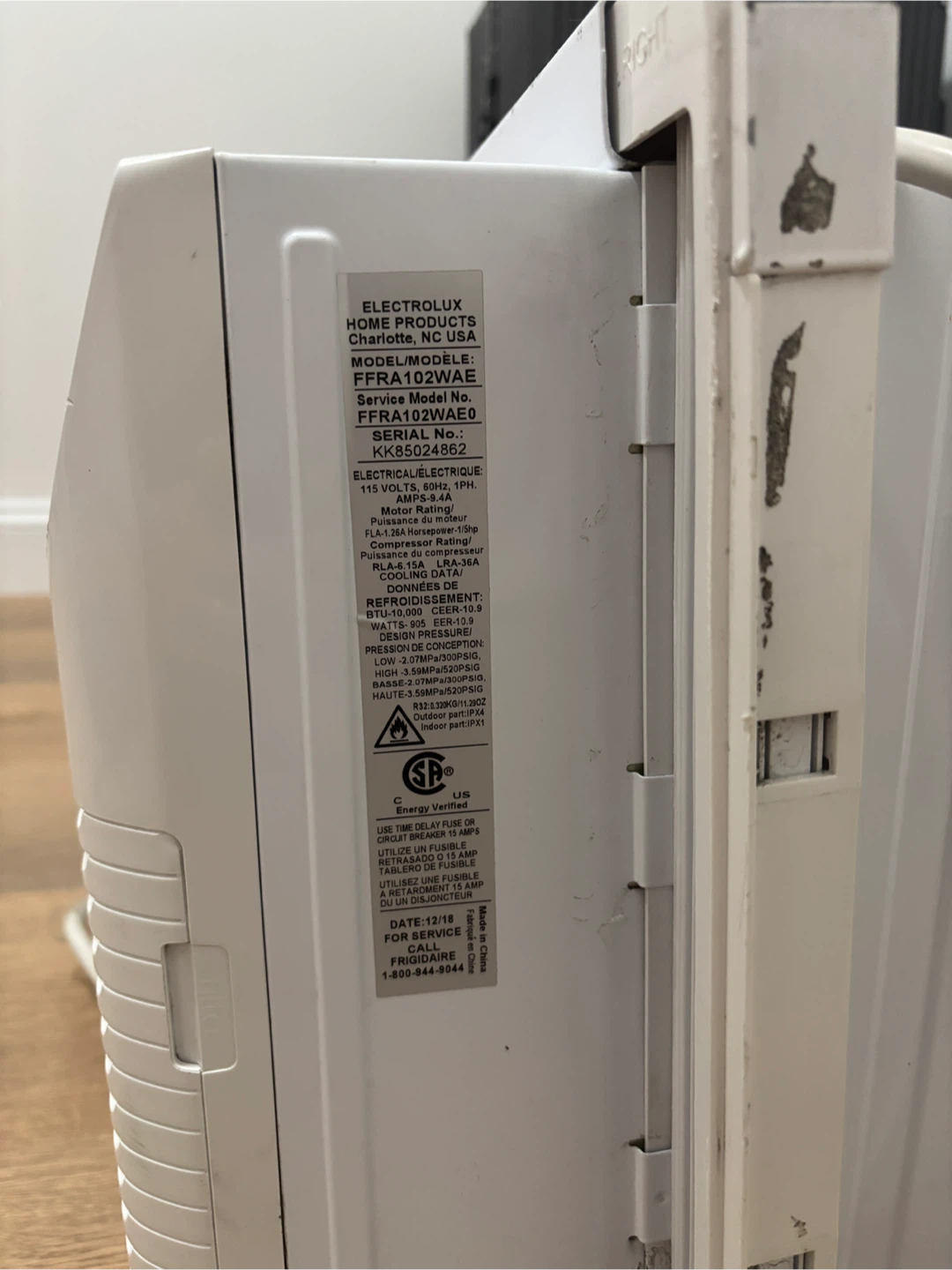 Frigidaire 10,000 BTU Window AiC - photo 2