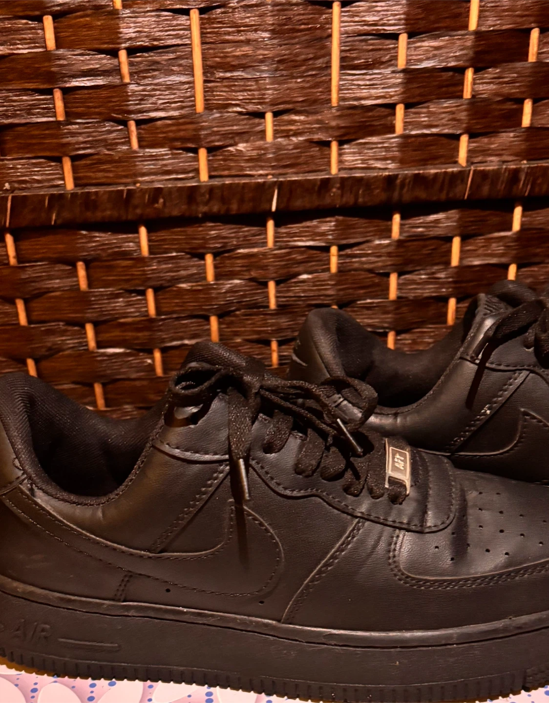 Nike size 8 Air Force 1 Low Black Sneakers - photo 2