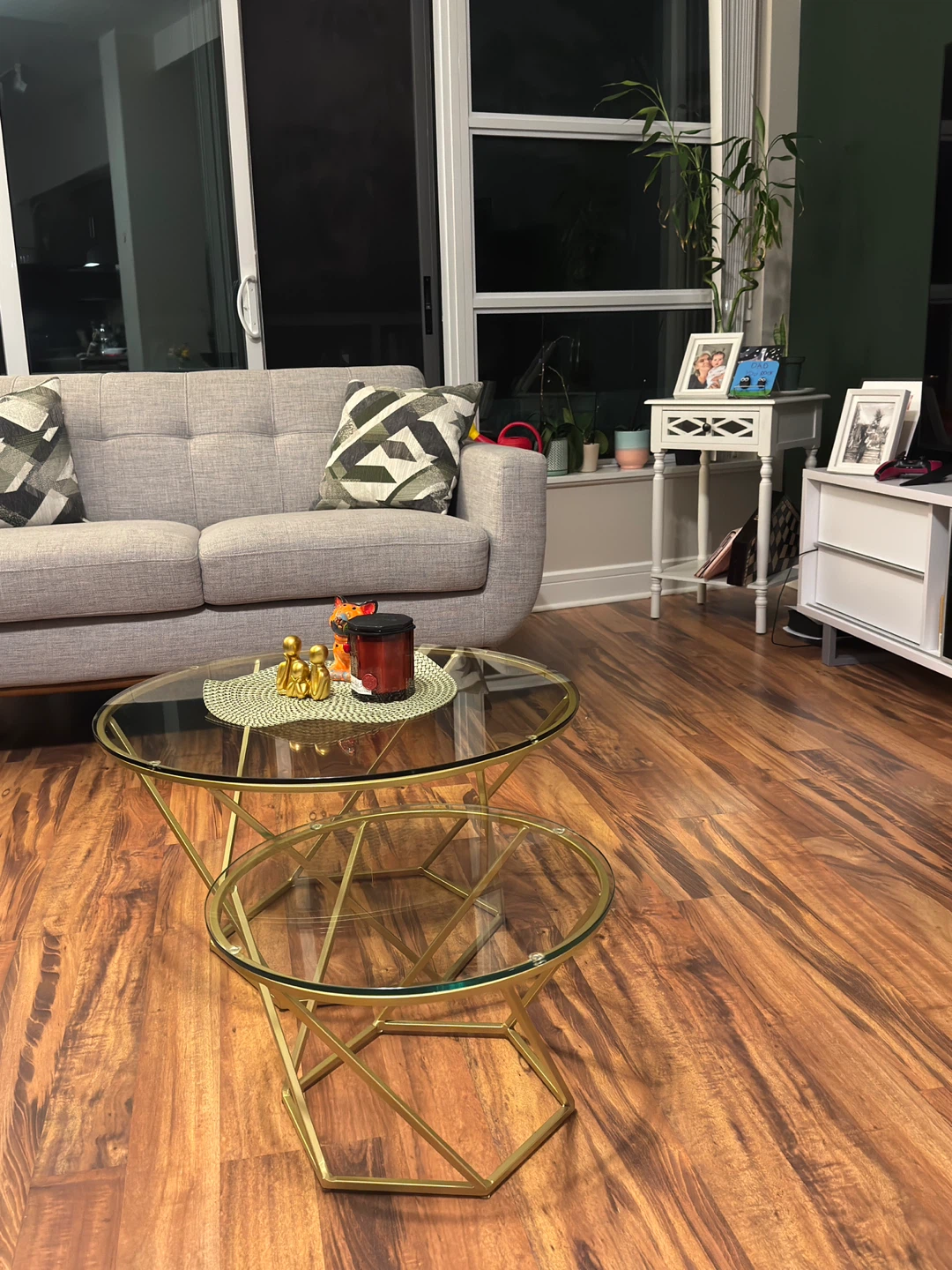 Glass and Gold Nesting Coffee Tables - photo 3
