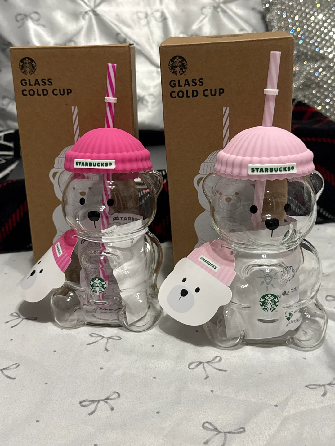 Starbucks Bearista Glass Cold Cup Korea limited edition