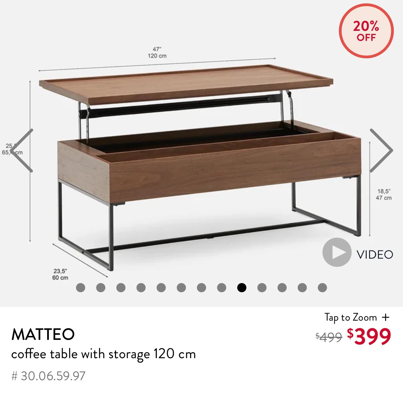 Matteo Coffee Table with Storage - photo 3