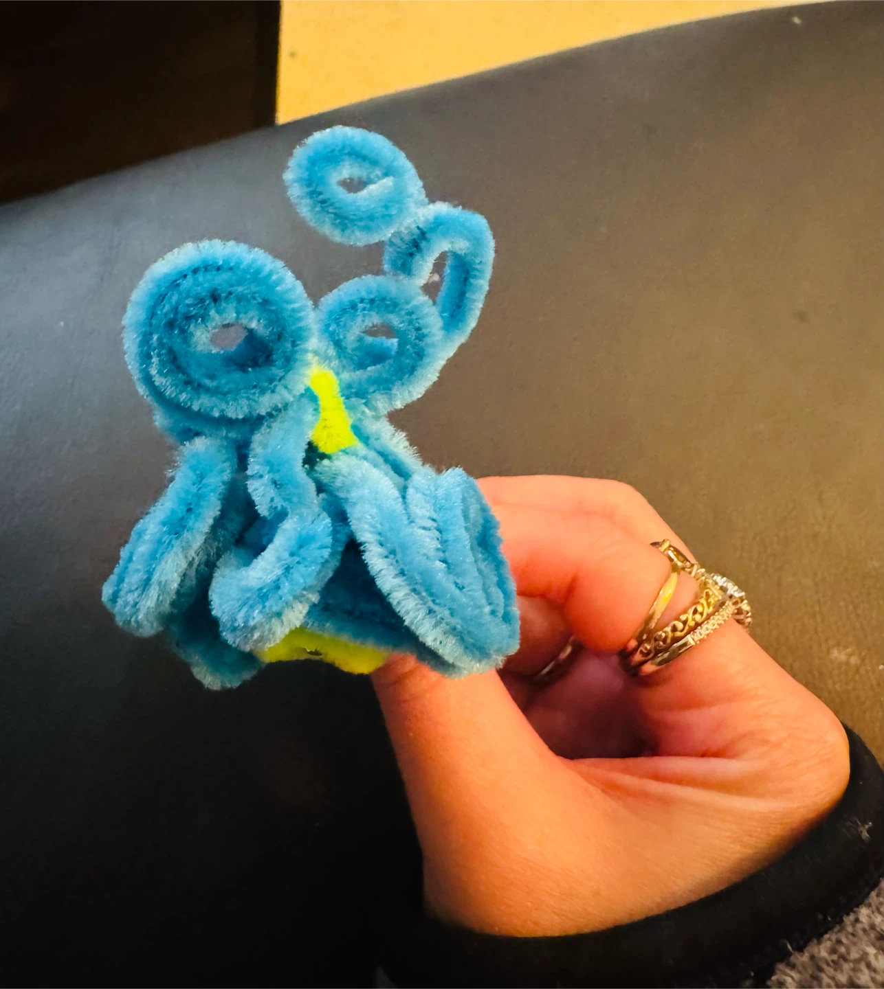 Blue and Yellow Chenille Flower - photo 2