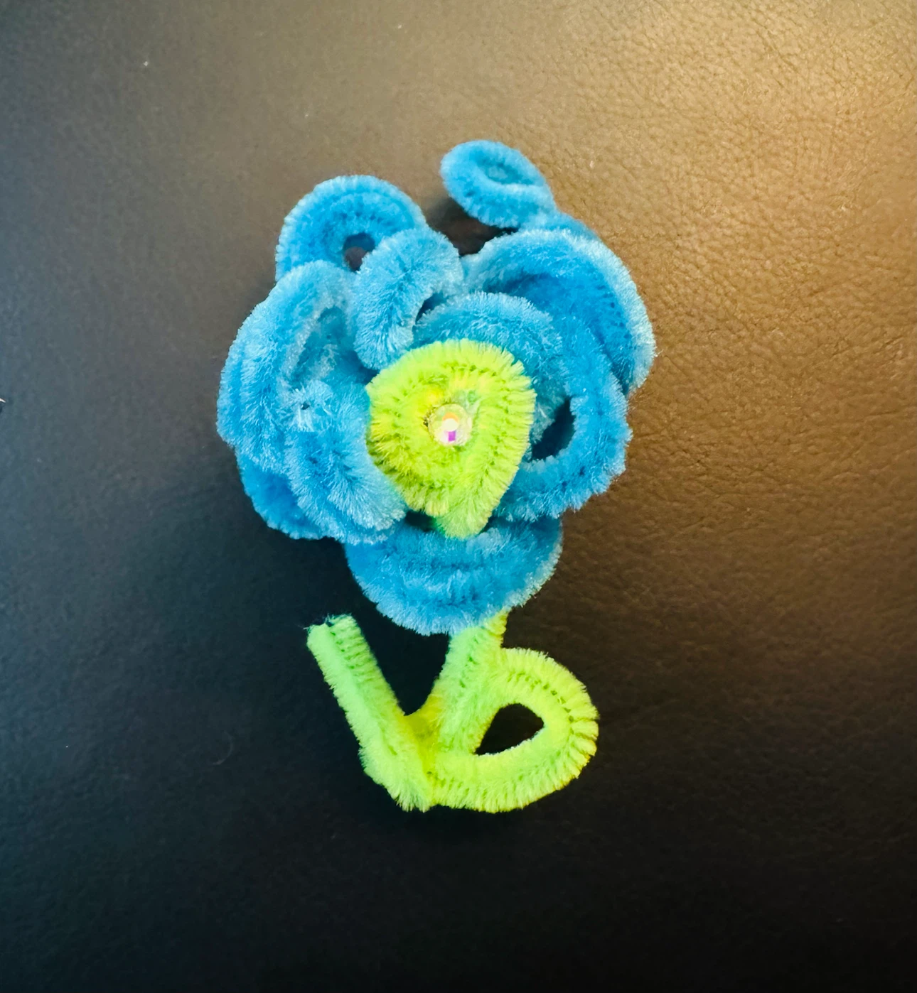 Blue and Yellow Chenille Flower - photo 5