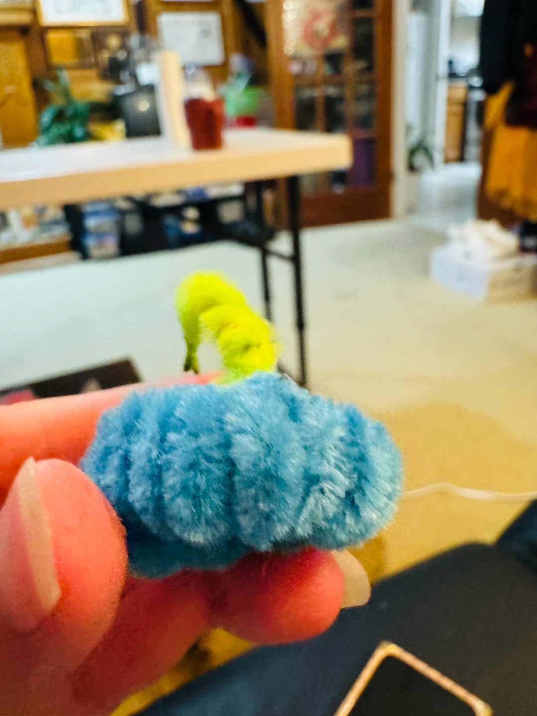 Blue Pom Pom Decoration with Rhinestones - photo 3