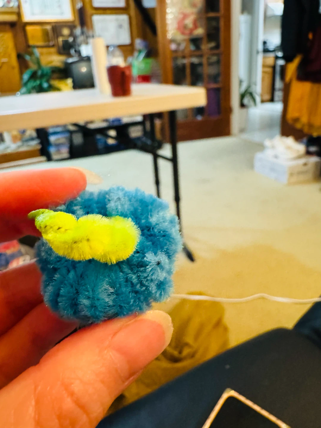 Blue Pom Pom Decoration with Rhinestones - photo 4
