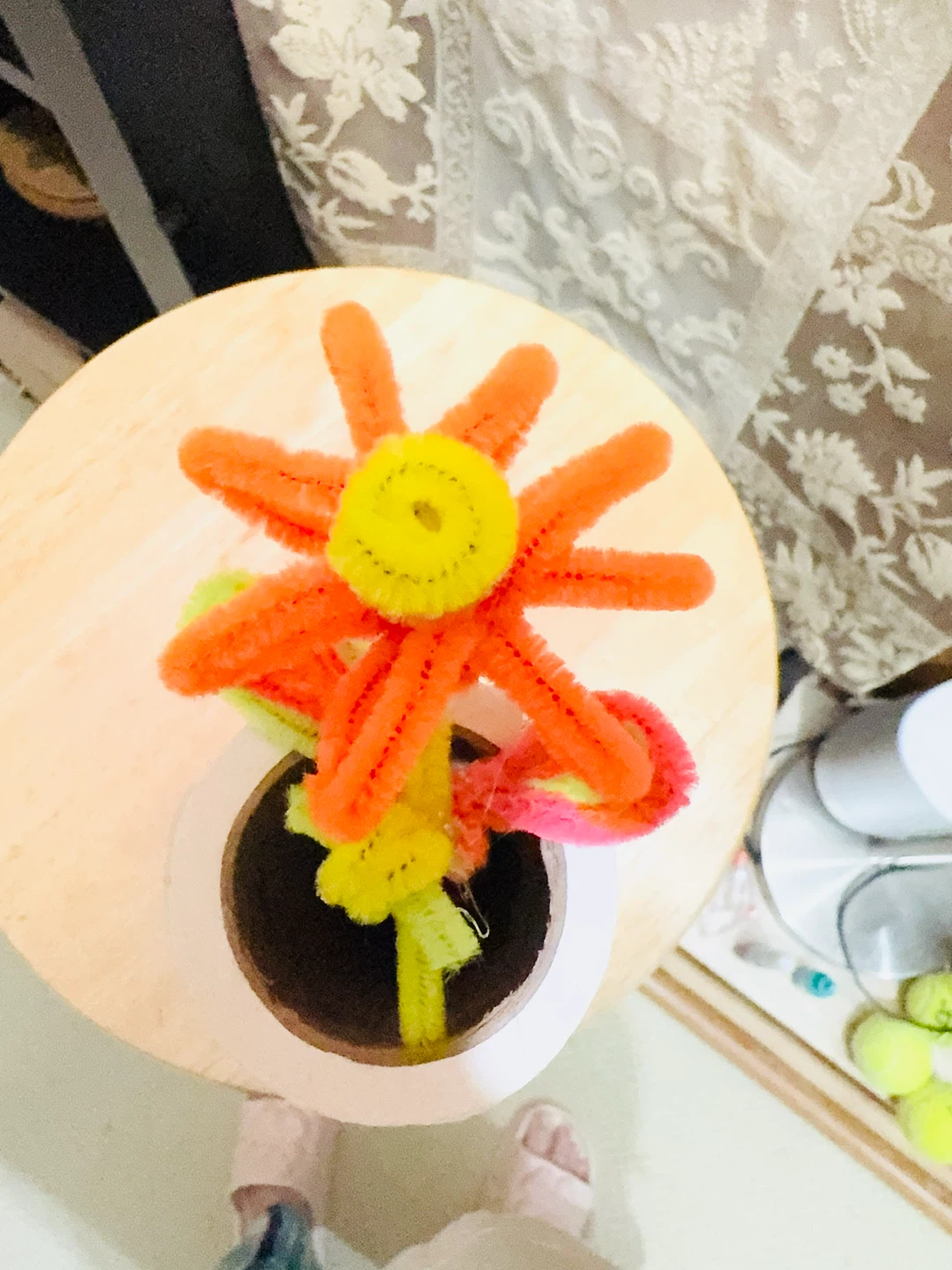 Pipe Cleaner Flower Decoration