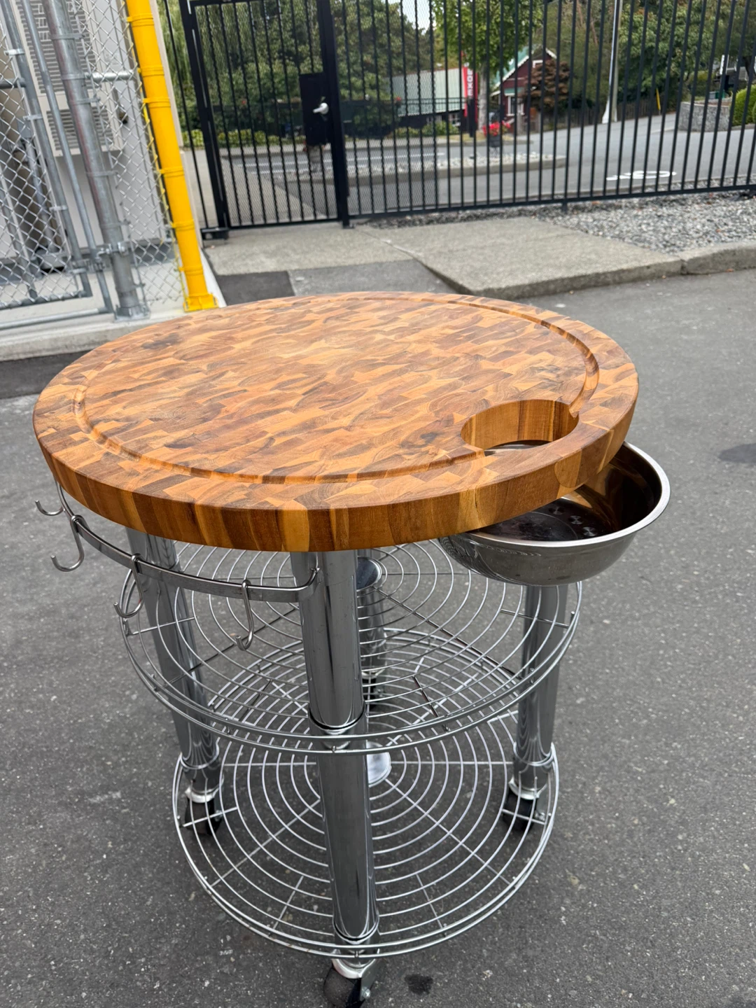 Rolling Kitchen Island with Butcher Block Top - photo 2